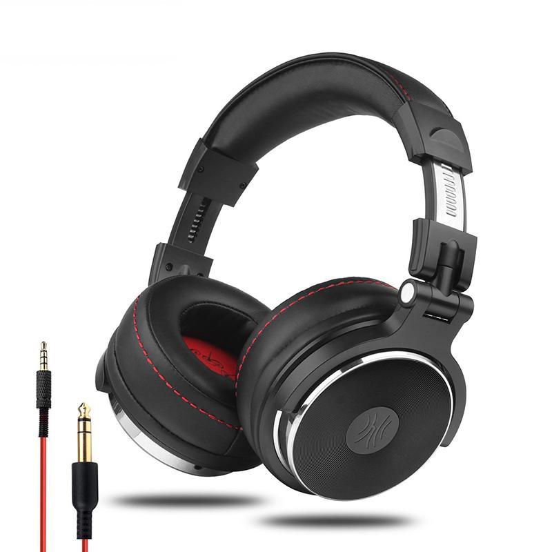 STEVVEX professional wired studio monitor headphones with over-ear design and microphone