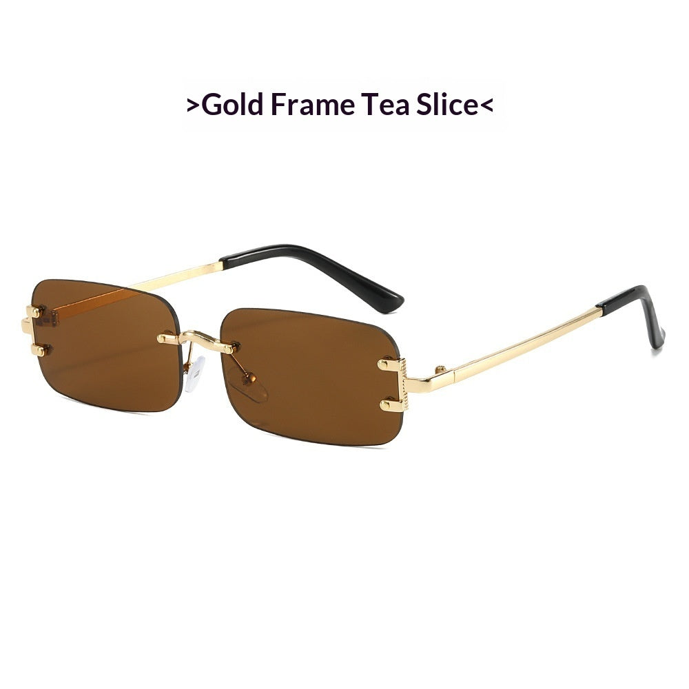 Frameless Rimless Sunglasses Elegant Western Minimalist Shades