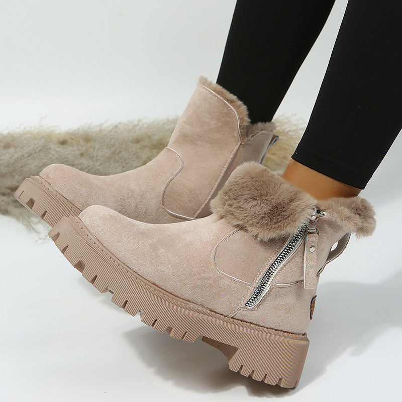 Women’s Plush Lined Waterproof Winter Boots with Lug Sole