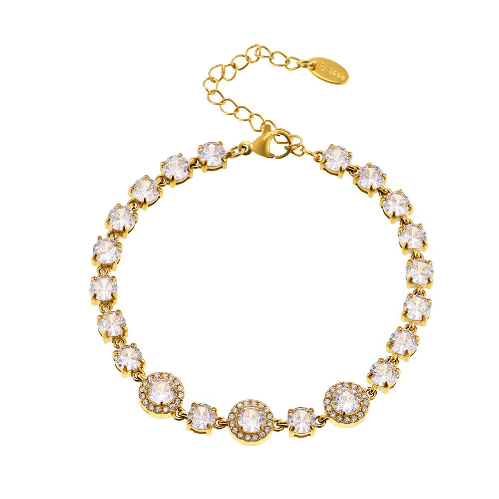 18K gold geometric diamond design exquisite dazzling bracelet