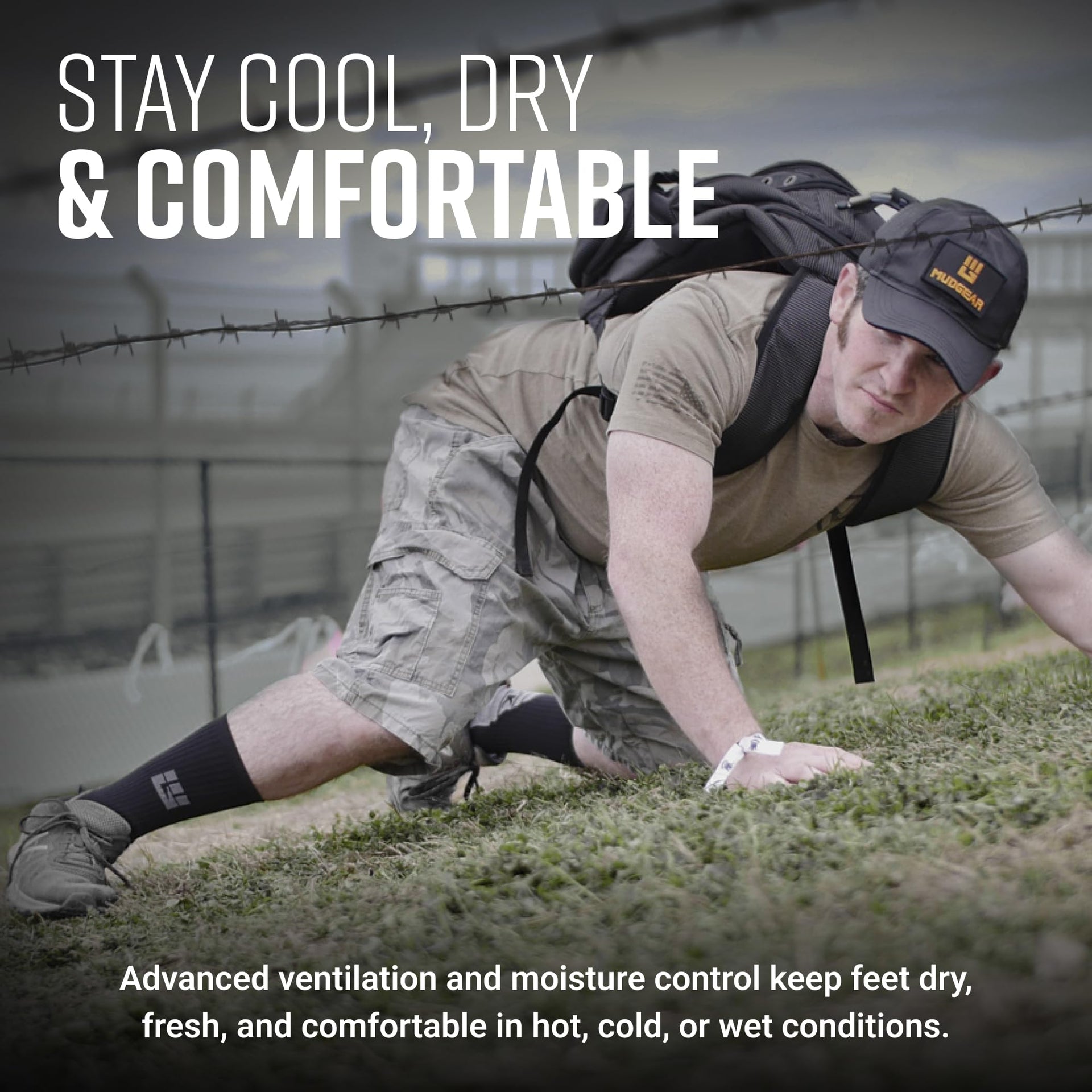 MudGear Ruck Sock (Black/Gray)