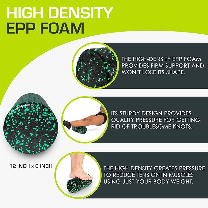ProsourceFit High Density Foam Rollers 18 to 36 - inches Long, Firm Full Body Athletic Massage Tool for Back Stretching, Yoga, Pilates, Post Workout Muscle Recuperation