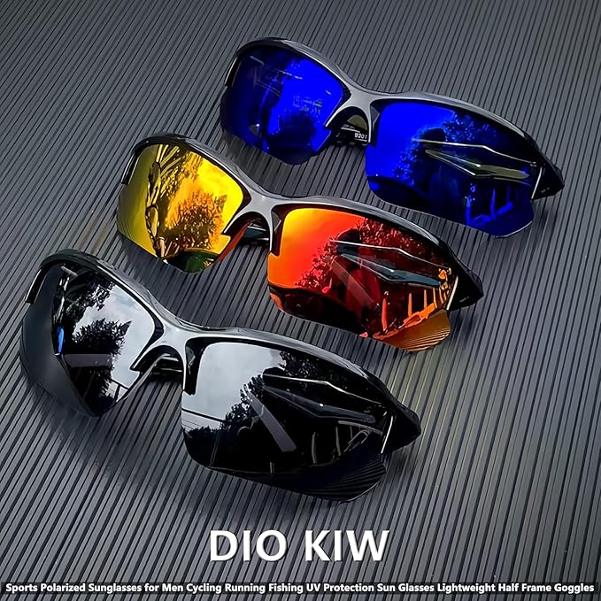 Sports Polarized Sunglasses for Men Cycling Running Fishing UV Protection Sun Glasses Lightweight Half Frame Goggles