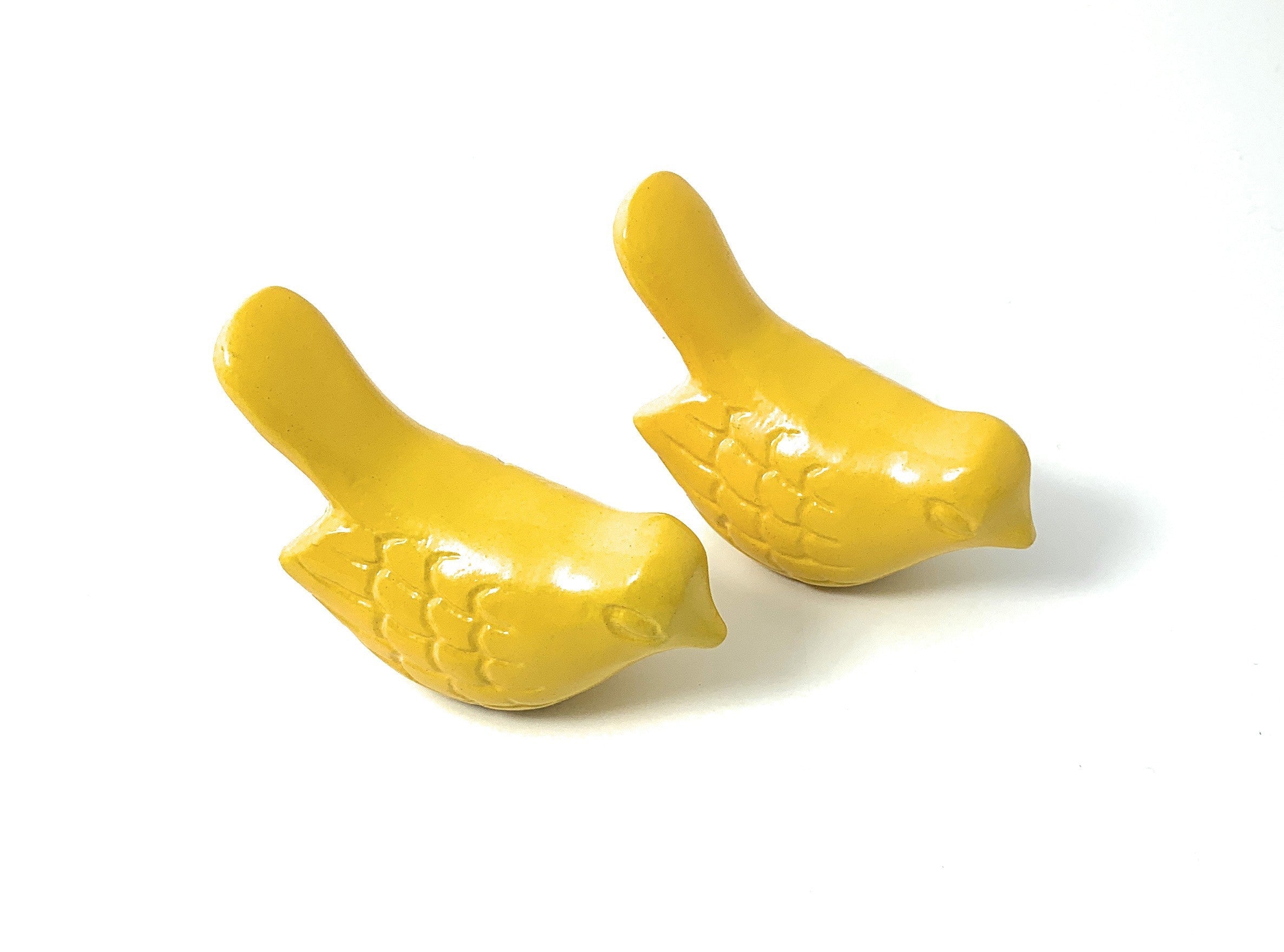 Yellow Bird of Happiness Tabletop Figurines Set of 2 - Image 3