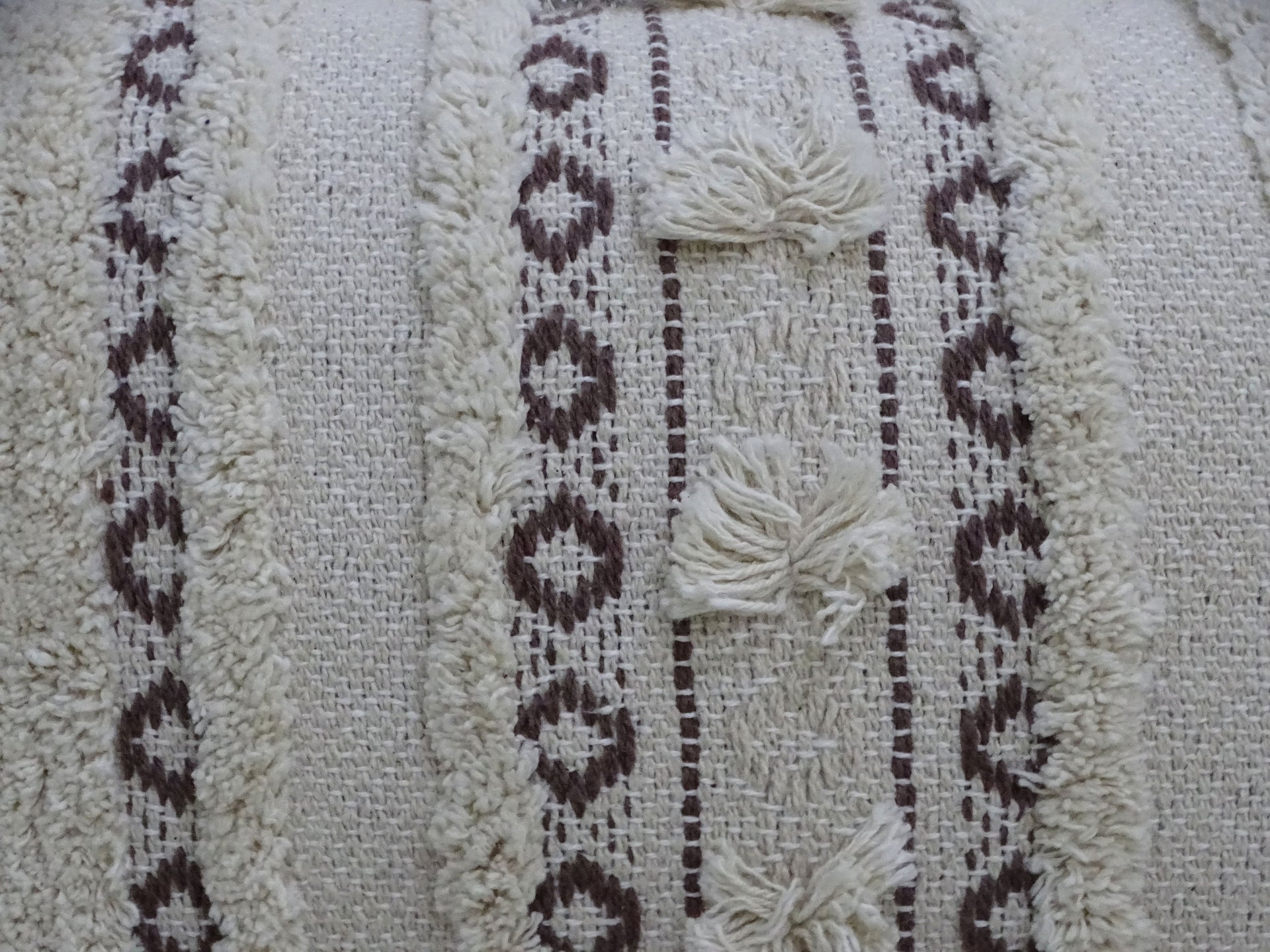 Handwoven 14"X 24" Throw Pillow with Fringes