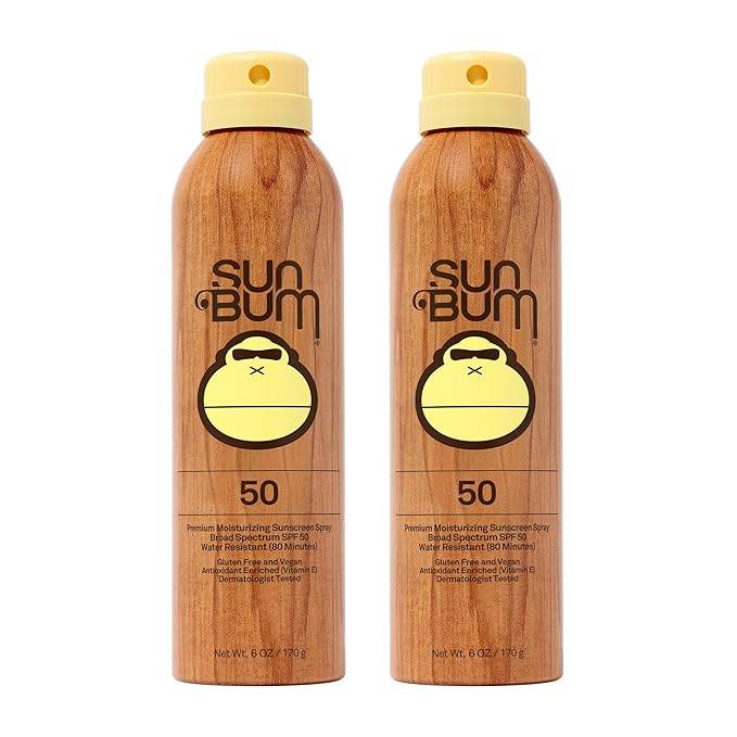 Sun Bum Original SPF 50 Sunscreen Body Spray | Broad Spectrum Moisturizing Sunblock with Vitamin E | Hawaii 104 Act Compliant (Octinoxate & Oxybenzone Free) | 2 Pack, 6 oz