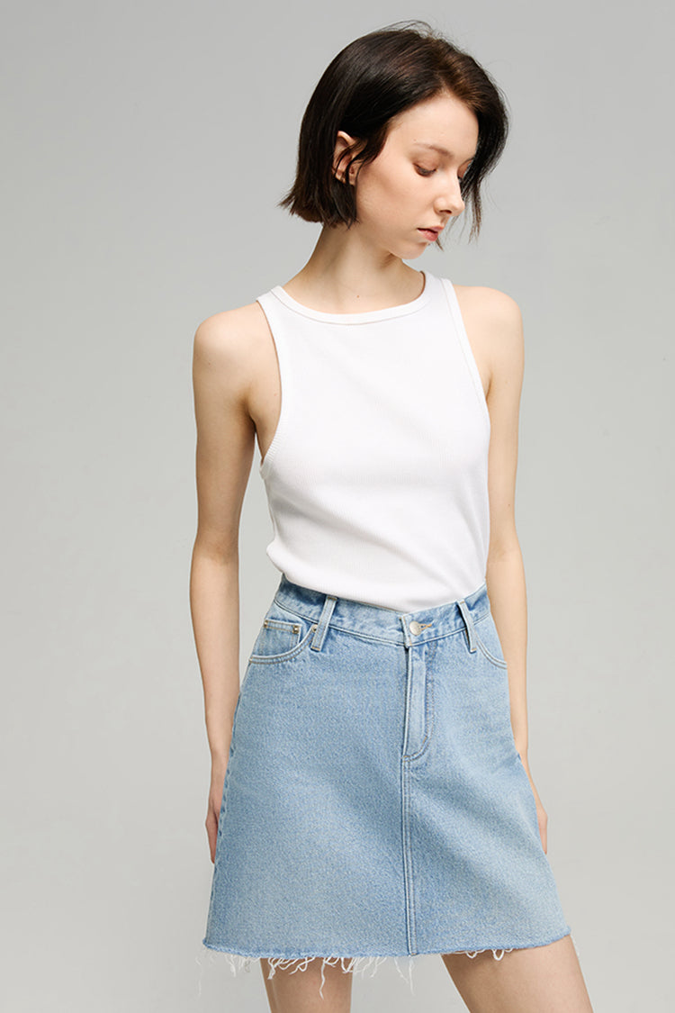 High-Rise Mini Skirt in Waterfalls
