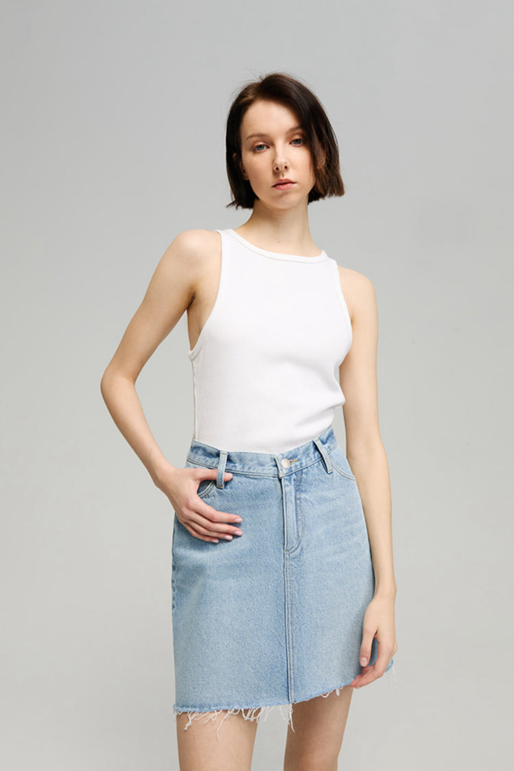 High-Rise Mini Skirt in Waterfalls