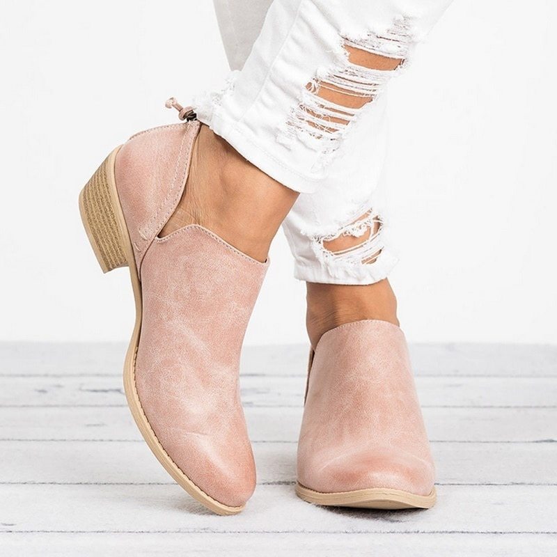 Women Retro Chunky Heel Ankle Boots Vintage Inspired Footwear - Image 7