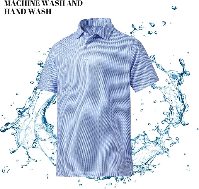 Mens Quick Dry Short Sleeve Golf Polo Performance Shirt