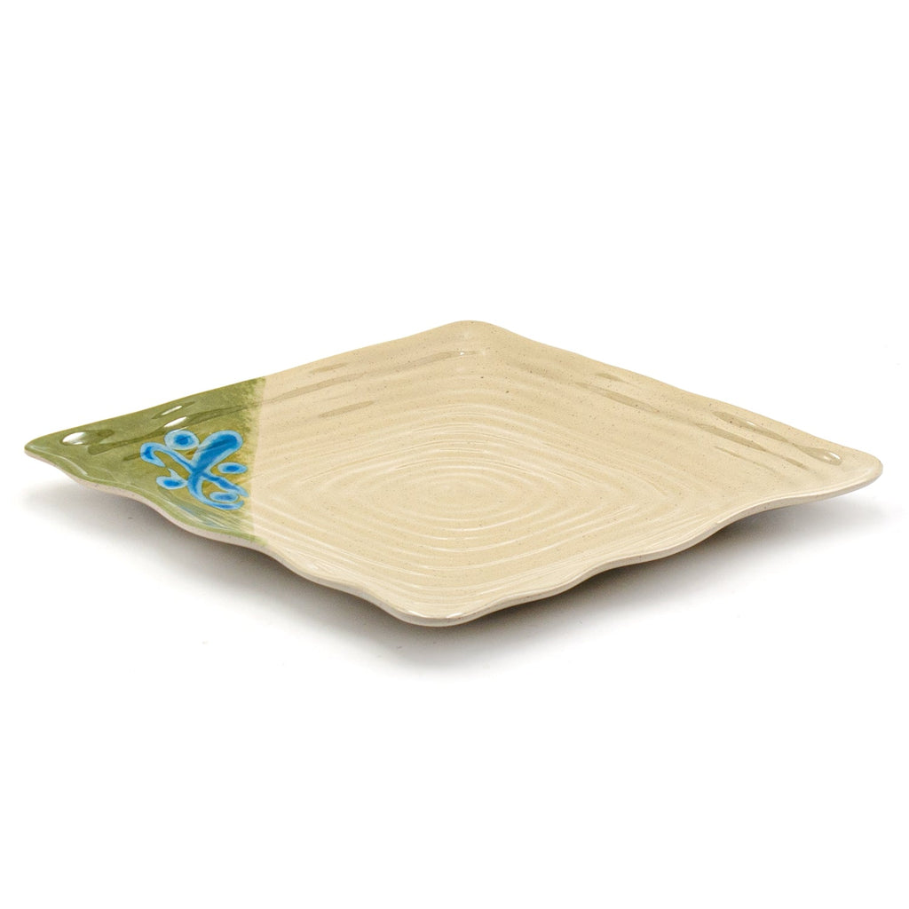 Melamine Square Plate, 6pc, 11"D (Green)