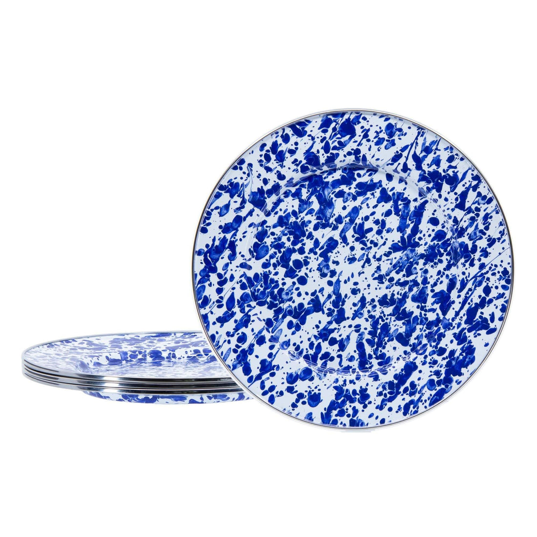 10.5-Inch Enamelware Dinner Plates, Carbon Steel - Set of 4