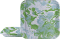 Set of two Golden Rabbit Modern Monet square enamelware trays featuring a painterly design.