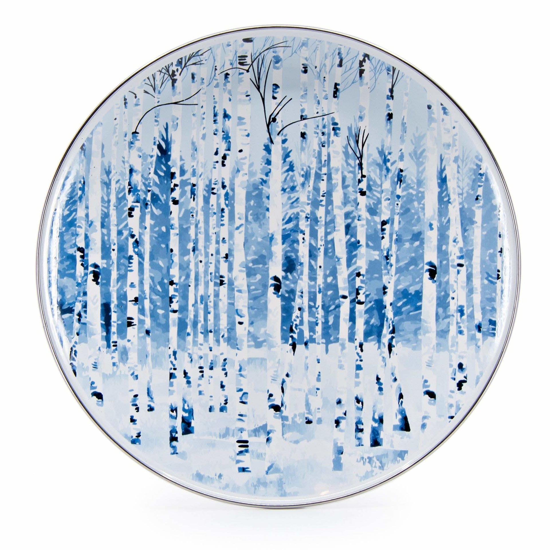 10.5-Inch Enamelware Dinner Plates, Carbon Steel - Set of 4