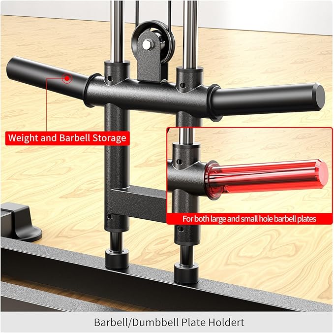 Power Cage,1600lbs Multi-Function Power Rack with Adjustable Cable Crossover System and More Training Attachment, Weight Cage for Home Gym