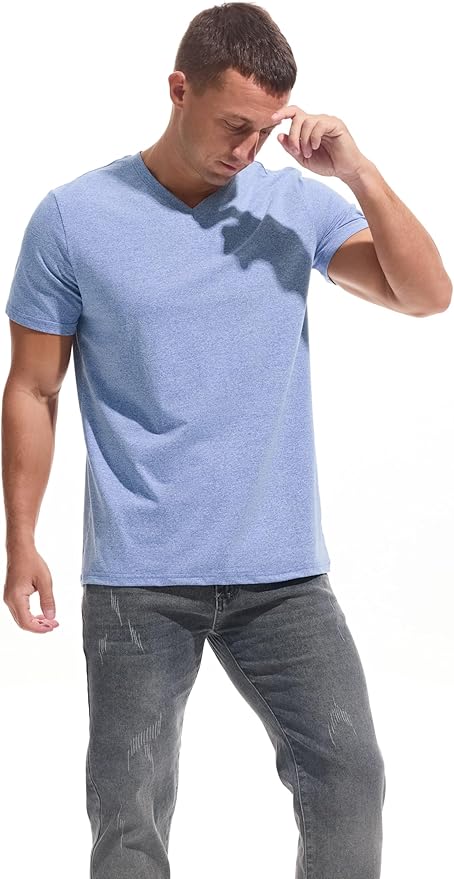 Men’s Modern Fitted V-Neck T-Shirt Premium Comfort Undershirt