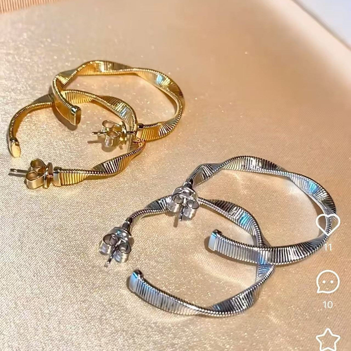 Womens Retro Twisted Elegant Earrings
