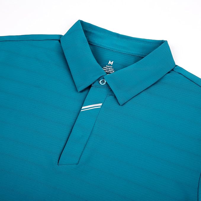 Men's Jacquard Performance Golf Polo with Hidden Placket
