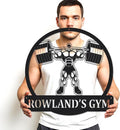 Gym Metal Sign Personalized Custom Name Workout Room Fitness Decor, Powerlifting Garage Center Motivational Wall Art, Gift for Women, Men, Dad, Papa, Grandpa, Mother, Sister, Girls, Family Steel