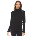 Women's Midweight Merino Wool 1/4 Zip Mock Neck Top