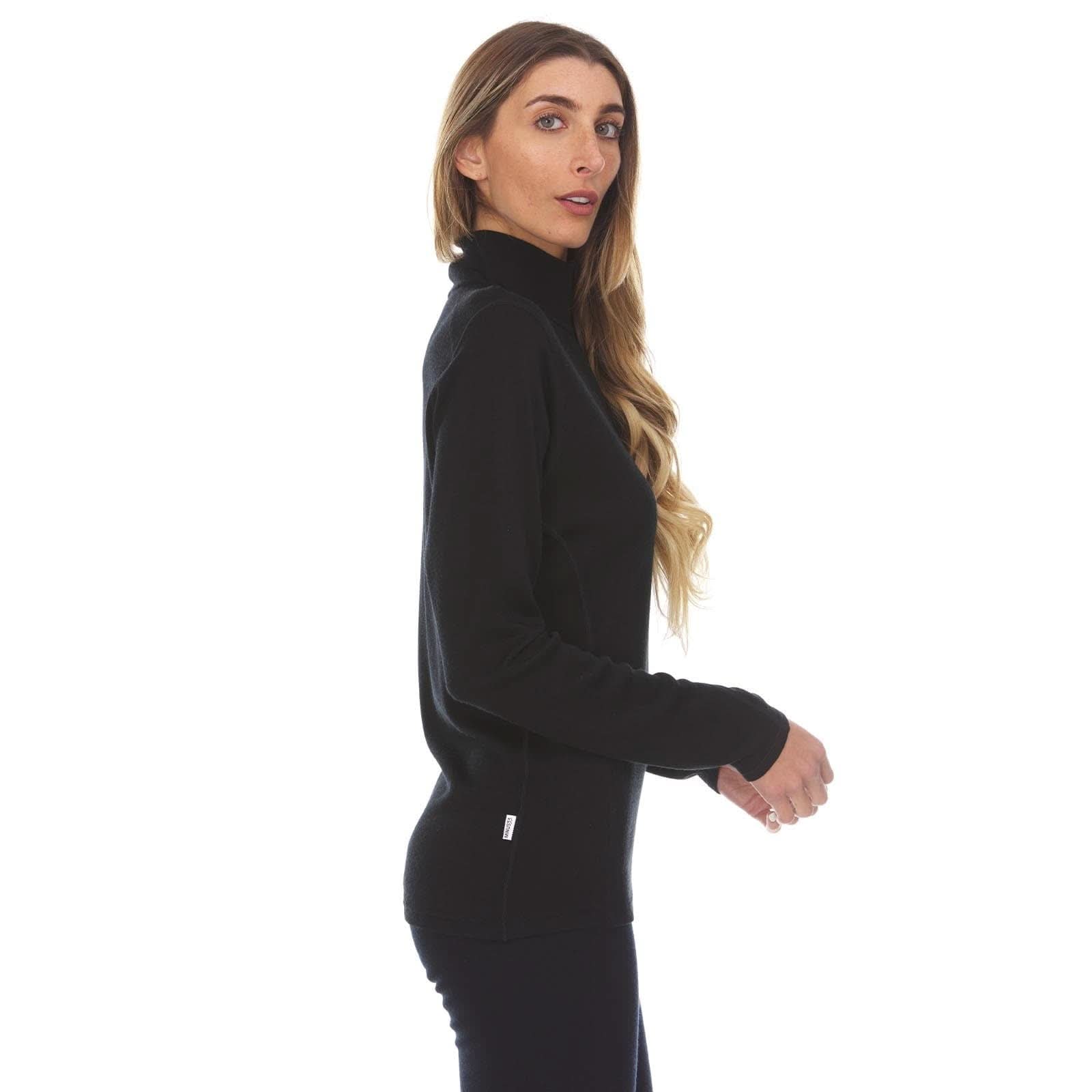 Women's Midweight Merino Wool 1/4 Zip Mock Neck Top