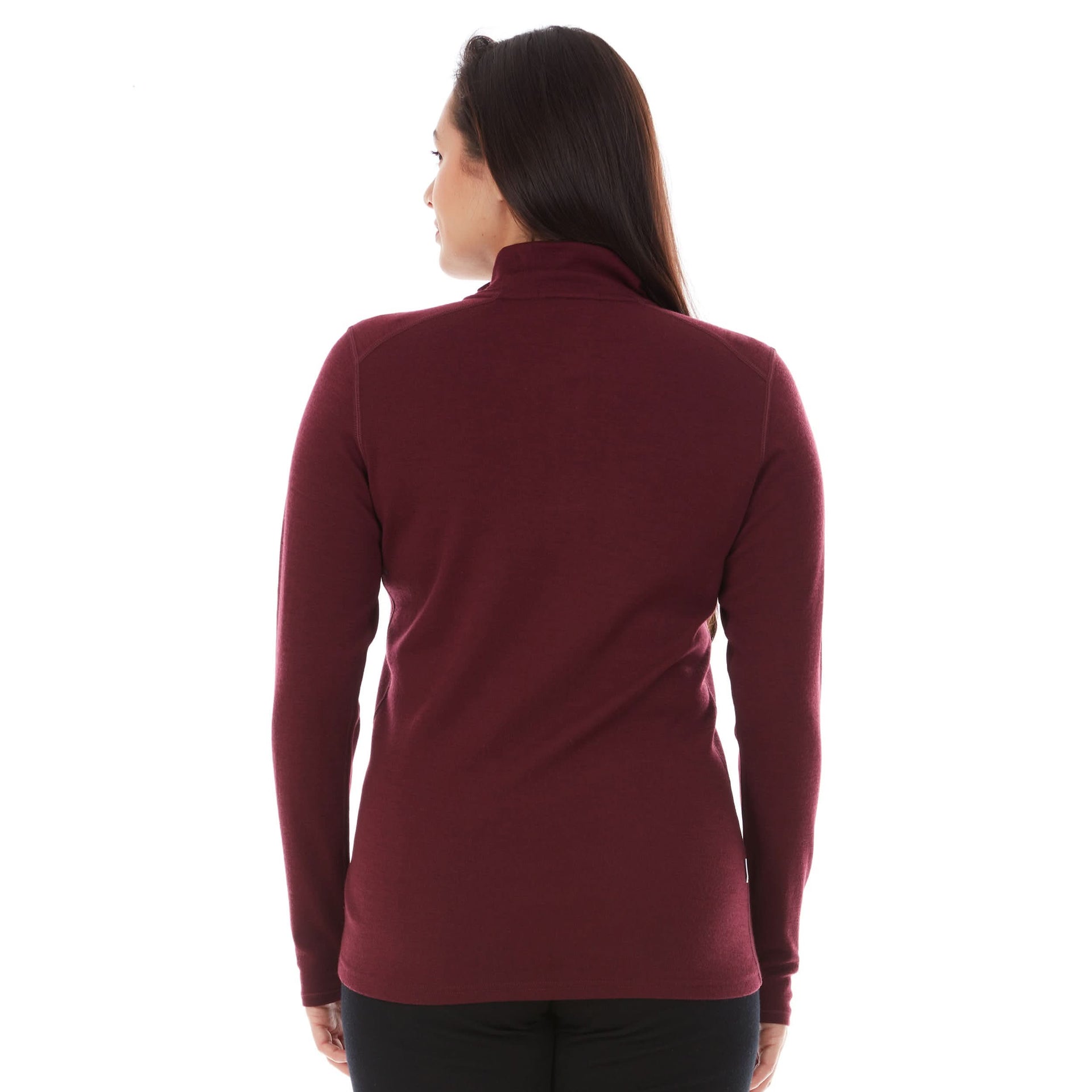 Women's Midweight Merino Wool 1/4 Zip Mock Neck Top