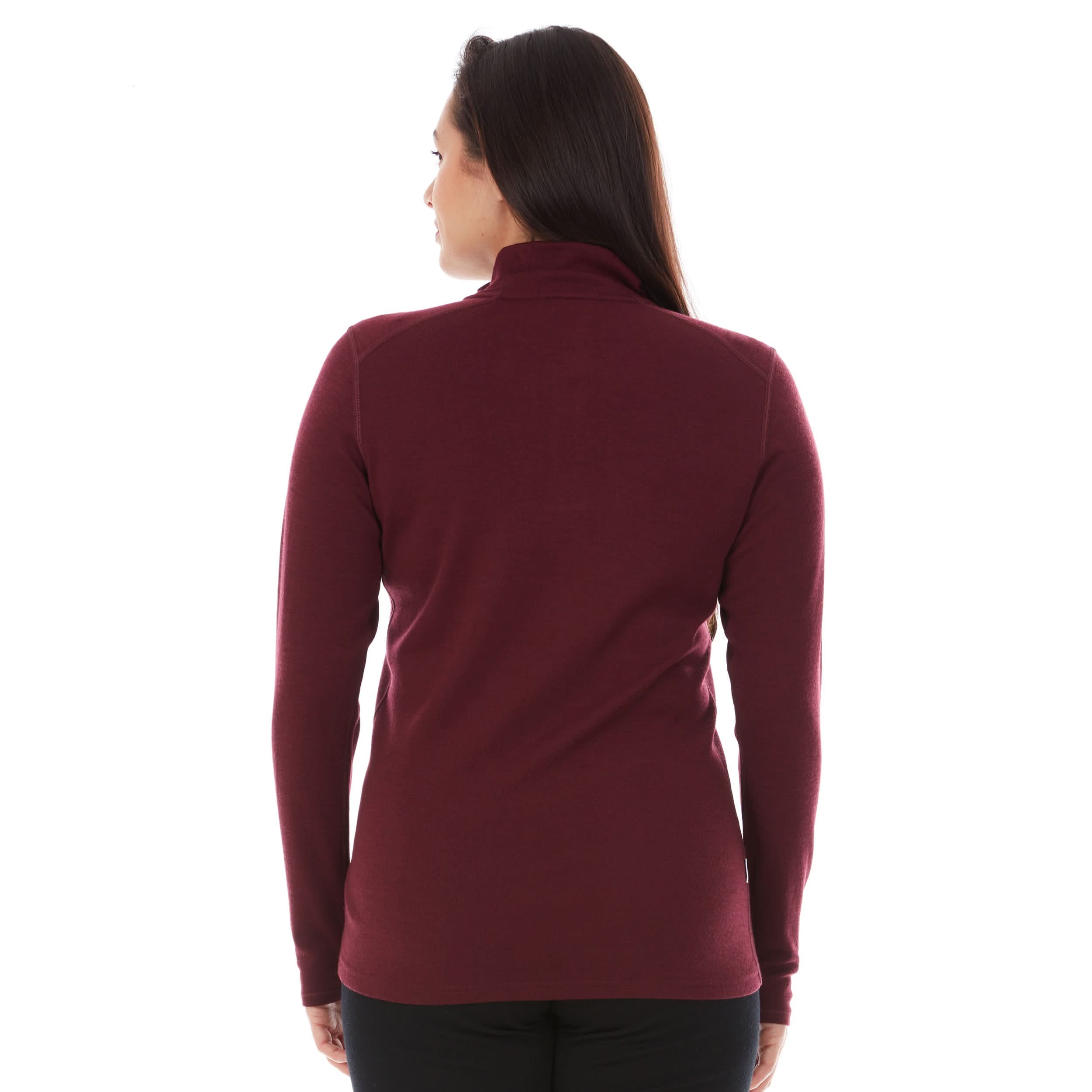 Women's Midweight Merino Wool 1/4 Zip Mock Neck Top