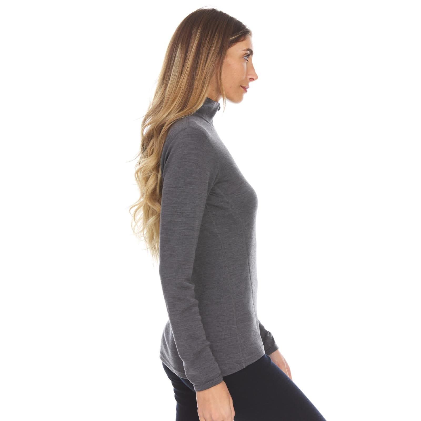 Women's Midweight Merino Wool 1/4 Zip Mock Neck Top