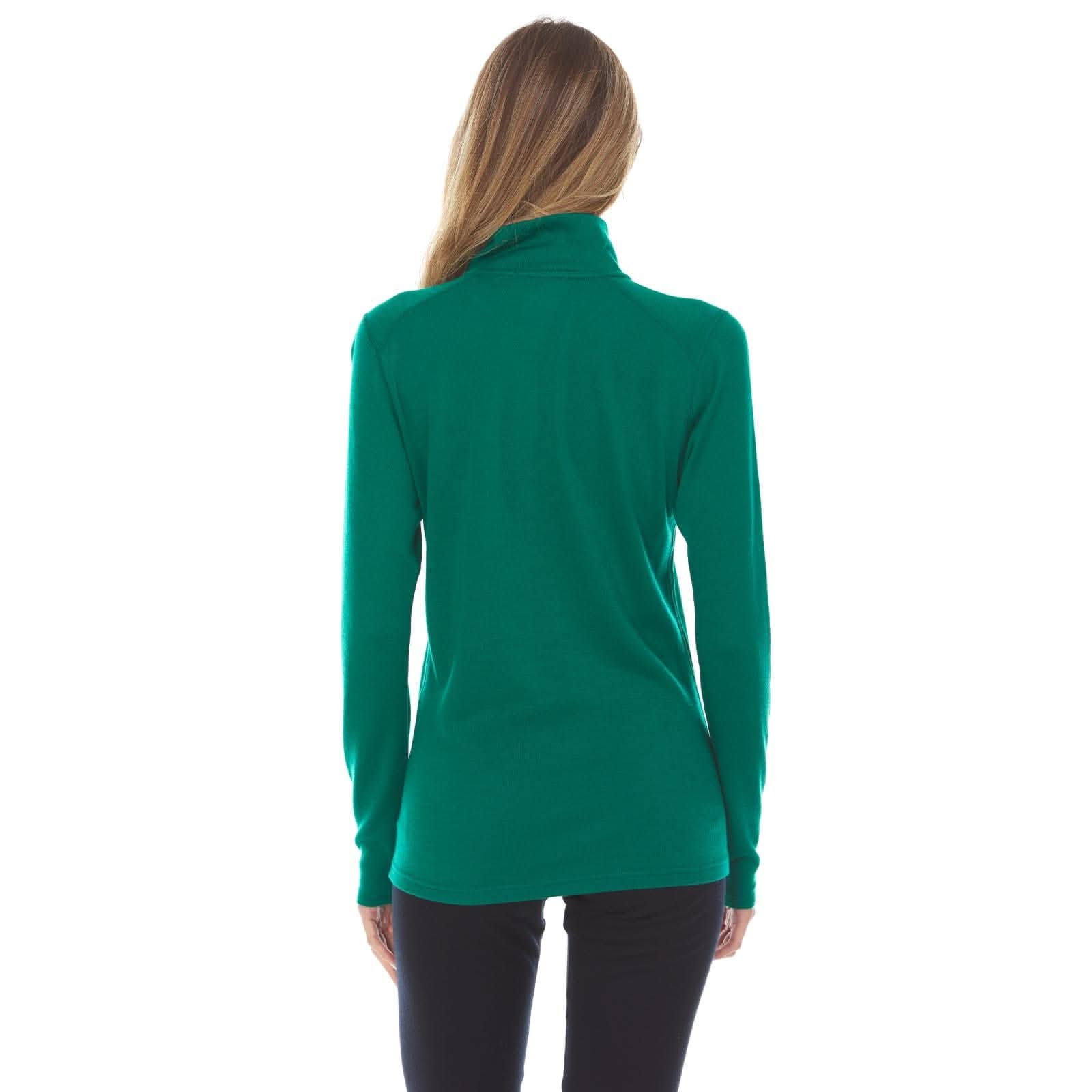 Women's Midweight Merino Wool 1/4 Zip Mock Neck Top
