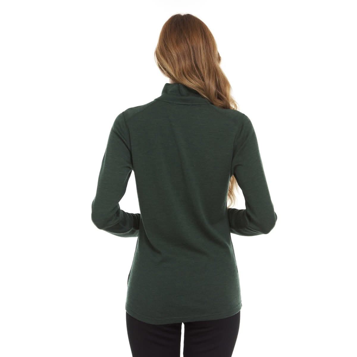 Women's Midweight Merino Wool 1/4 Zip Mock Neck Top
