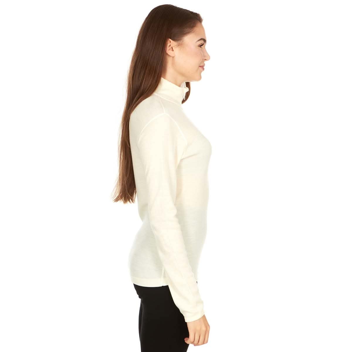 Women's Midweight Merino Wool 1/4 Zip Mock Neck Top