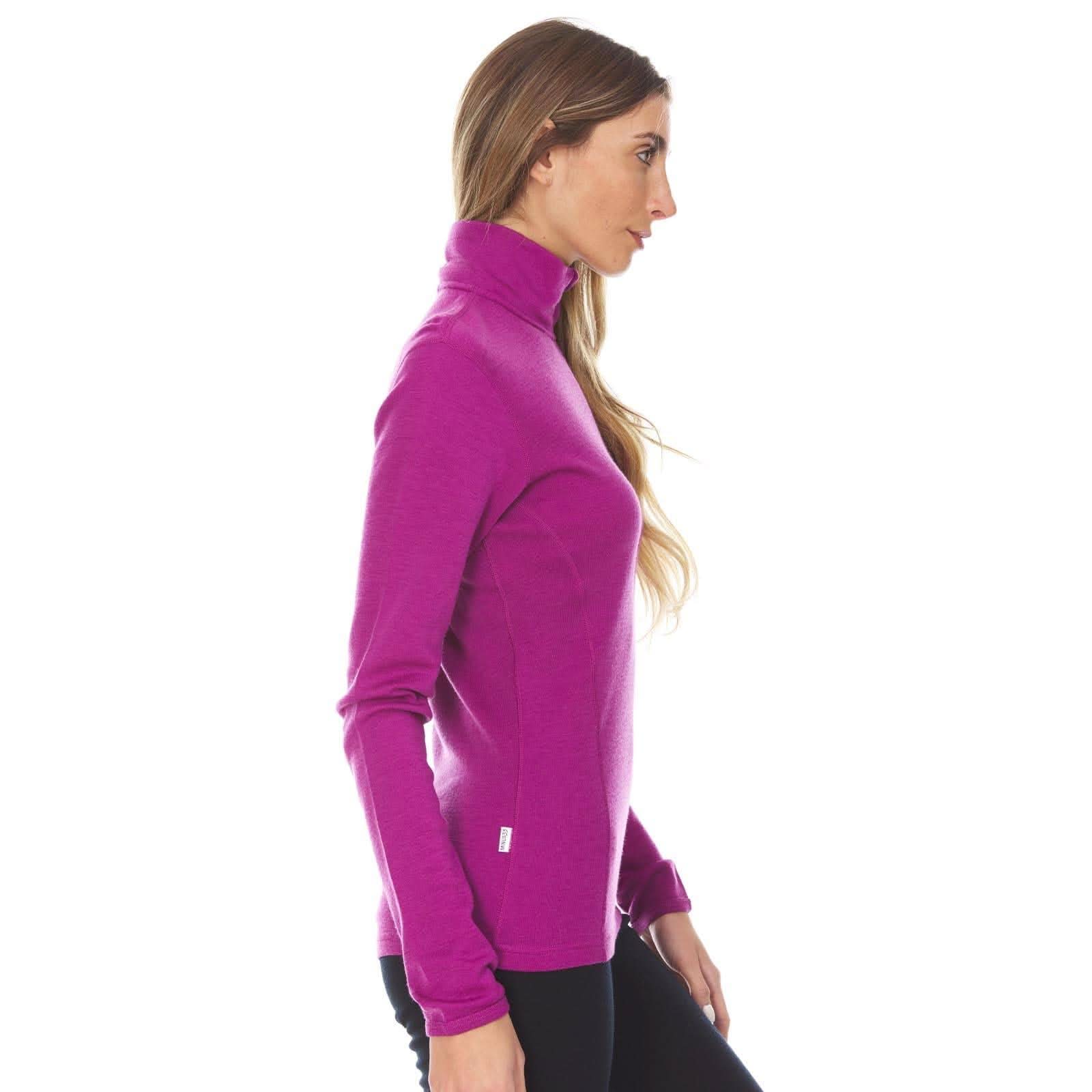Women's Midweight Merino Wool 1/4 Zip Mock Neck Top