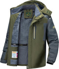 Men's Winter Ski Jacket Warm Waterproof Fleece Liner Snow Coat Hooded Windproof Mountain Raincoat