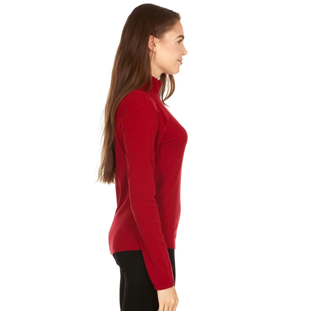 Women's Midweight Merino Wool 1/4 Zip Mock Neck Top