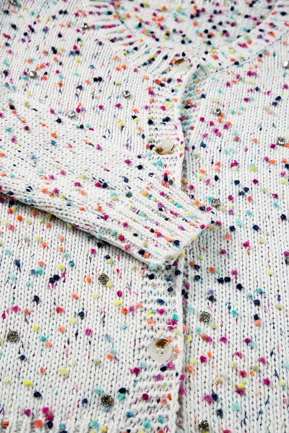 Women's Colorful Speckled Button-Down Knit Cardigan - Image 8