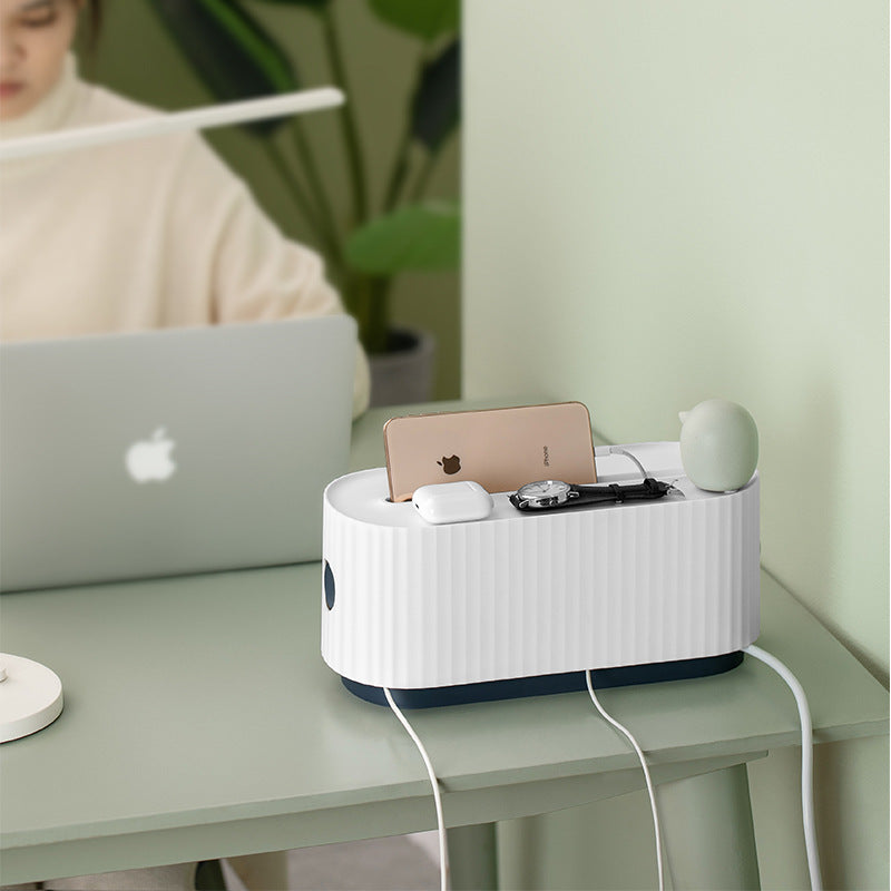 Modern Minimalist Cable Management Box - Desktop Wire Organizer