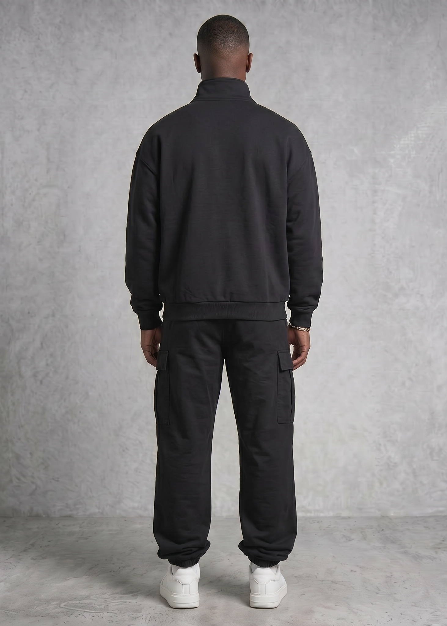 Club Collegiate Oversized Full-Zip Sweatshirt - Black