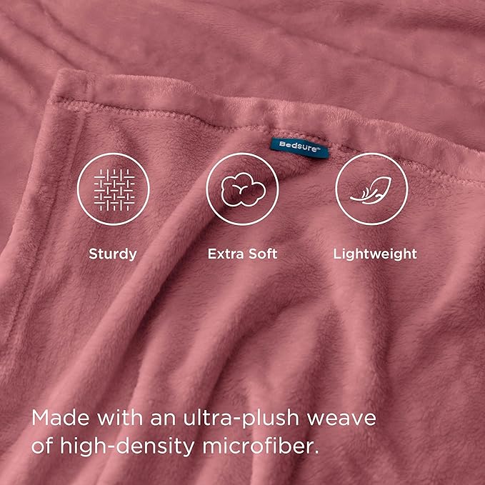 Bedsure Fleece King Size Blankets for Bed Rose Pink - Soft Lightweight Plush Cozy Fuzzy Luxury Microfiber, 108x90 inches