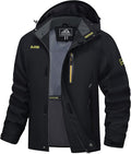 MAGCOMSEN Men's Hooded Windproof Water Resistant Rain Jacket Windbreaker 5 Pockets for Hiking,Fishing,Travel