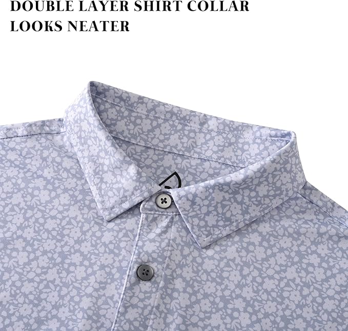 Men's Quick Dry Performance Polo Shirt - Athletic Print Golf Top
