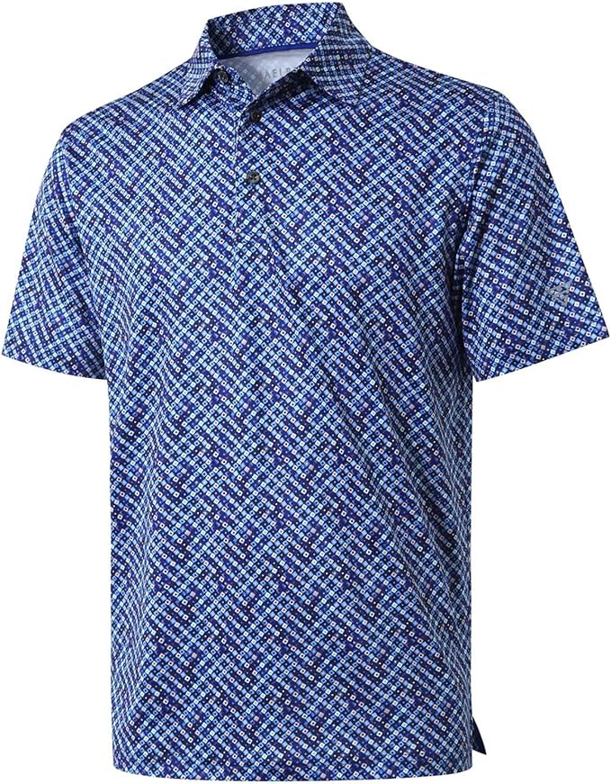 Men's Ironwave Fitness striped performance short sleeve golf polo shirt