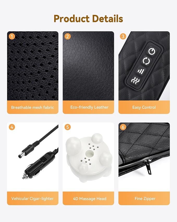 Shiatsu Neck and Shoulder Massager with Heat, Neck and Back Massager, Deep Tissue 4D Kneading Massage Pillow for Shoulder, Back, Body Muscle Pain Relief, Gifts for Women Men Mom Dad Friend, Corded Use