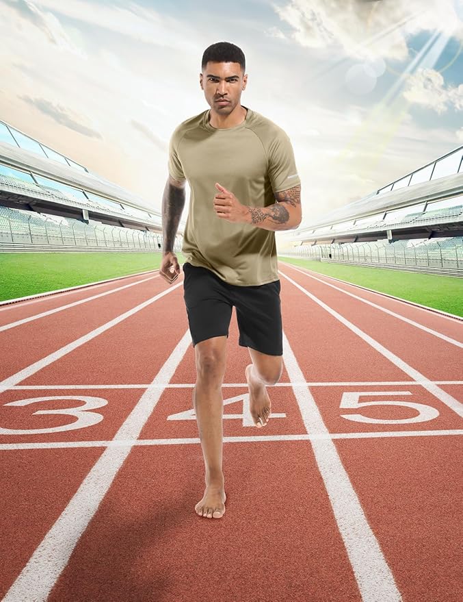 Boyzn 1, 3, 5 or 7 Pack Men's Workout Running Shirts, Dry Fit Moisture Wicking T-Shirt, Gym Athletic Short Sleeve Tee Shirts