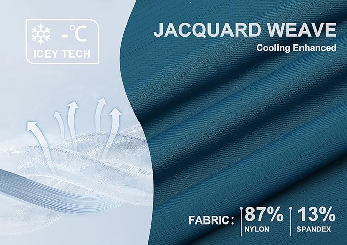 Men's Jacquard Golf Polo Shirt Moisture Wicking Performance Fit
