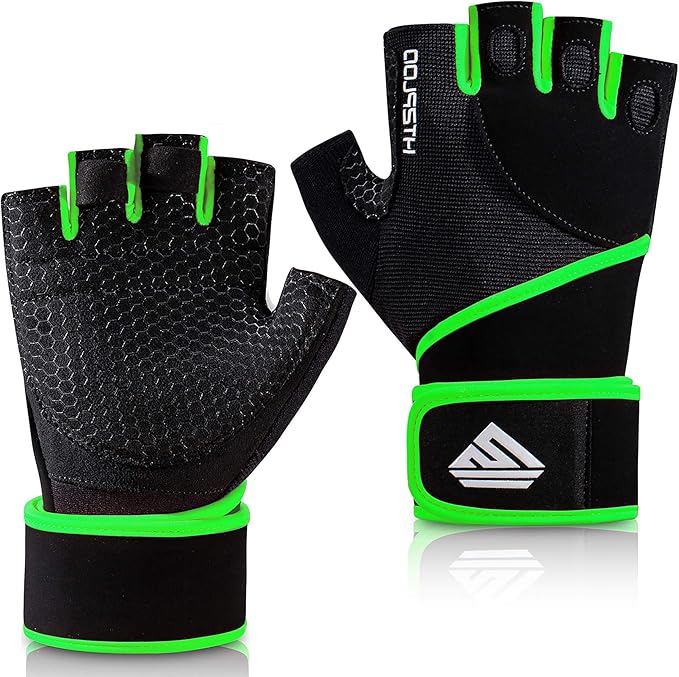 Workout Gloves Gym Gloves Weight Lifting Gloves for Men Women with Full Palm Pad,Strong Wrist Wraps Support,Enhanced Grip,for Fitness,Training,Weightlifting,Exercise