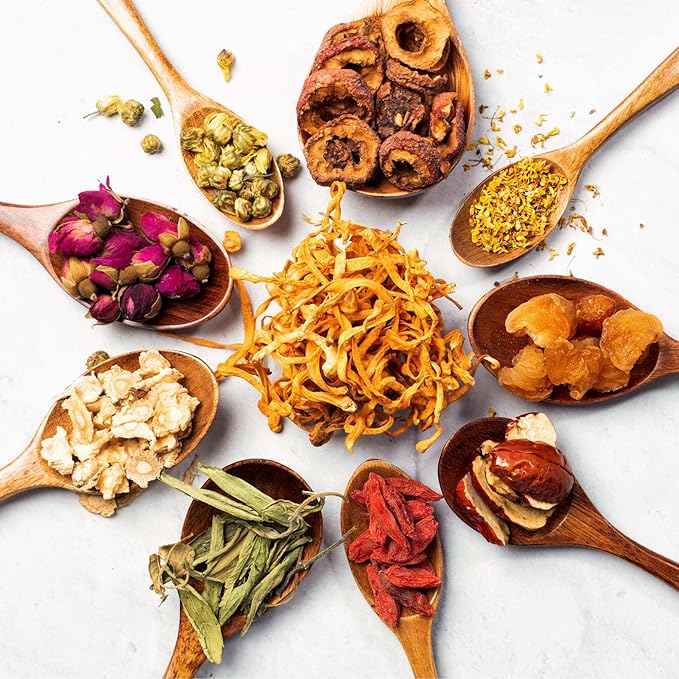qìsane Organic Hibiscus Tea Bags with Mandarin Peel - Loose Leaf Hibiscus Tea, Organic Licorice Root, Cassia Seeds - Tangy Citrus Flavor to Help Support Strain and Tension - 10 sachets (~30 cups)
