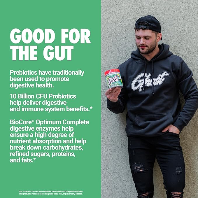 GHOST Greens Powder, Original - 30 Servings - 19 Superfood Greens & Reds Powder, Fruits, Vegetables, Spirulina, & Chlorella, Prebiotics, 10 Billion CFU Probiotic & Digestive Enzymes - Gluten-Free