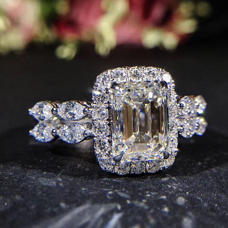 Princess Cut Simulated Diamond Ring For Women, Fancy Shape Engagement  Wedding Ring