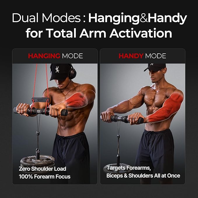 GD Hanging Wrist Roller Forearm Blaster- Forearm Strengthener Exercise Equipment Wrist Trainer for Muscle building and Injury prevention Hand Grip Strength