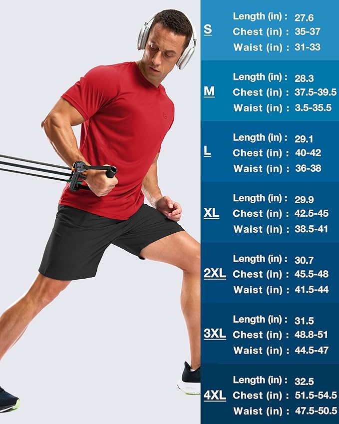 Men's Quick Dry Athletic Running T-Shirt in Vibrant Red Gym Top